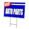Signmission Used Auto Parts Yard Sign & Stake outdoor plastic coroplast window C-2436 Used Auto Parts - alternate 1